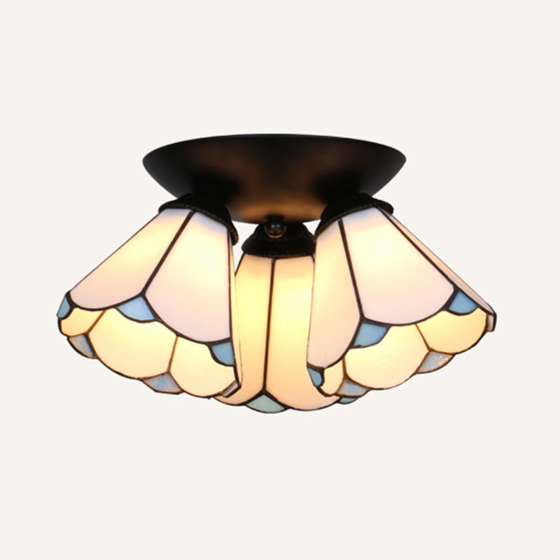 3 lichten geschulpte plafondlamp Tiffany gebrandschilderd glas spoelmontage Licht voor keuken