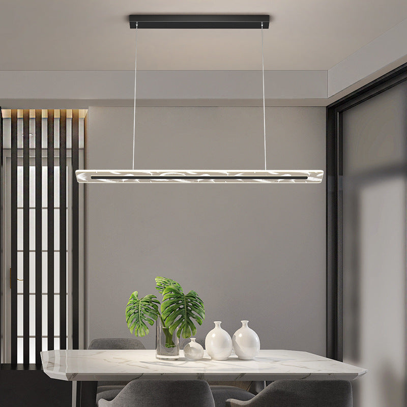 Federdruck Island Leuchte minimalistische Acryl -Esszimmer LED Hanging Light