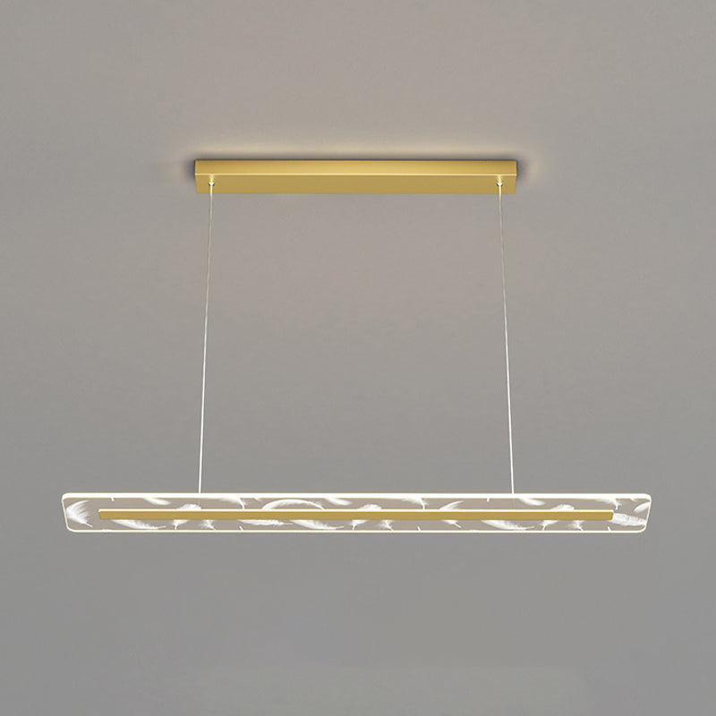 Federdruck Island Leuchte minimalistische Acryl -Esszimmer LED Hanging Light