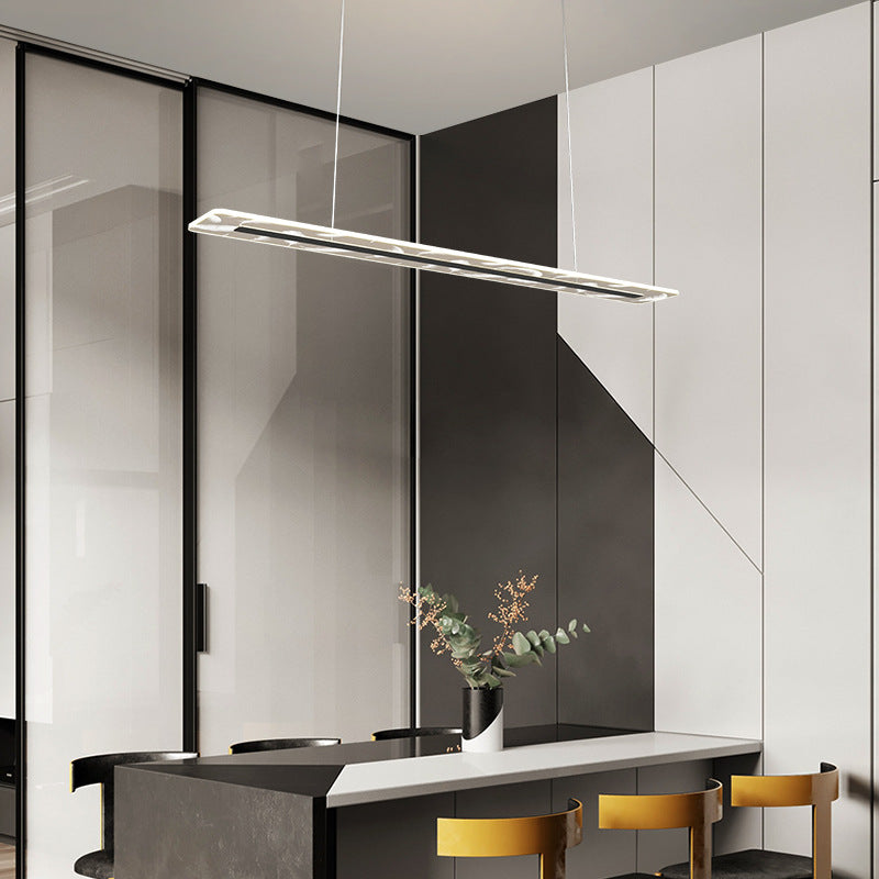 Federdruck Island Leuchte minimalistische Acryl -Esszimmer LED Hanging Light