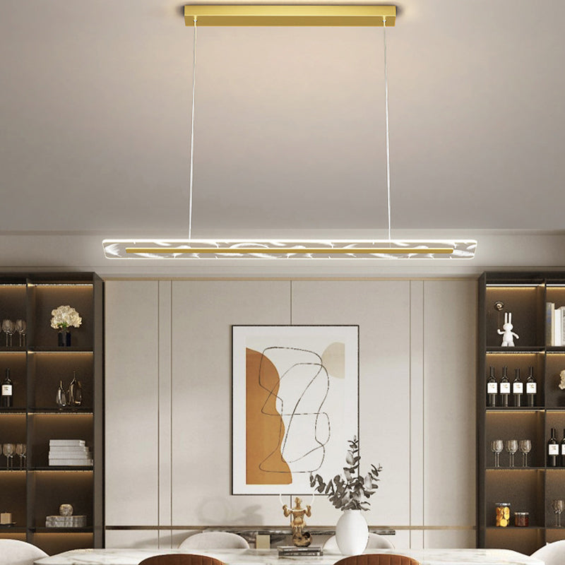 Federdruck Island Leuchte minimalistische Acryl -Esszimmer LED Hanging Light