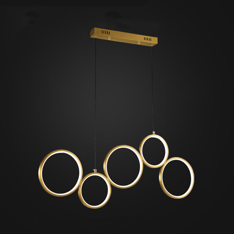 Circle Form Island Lichter moderner Metall 5-Licht-Inselbeleuchtung