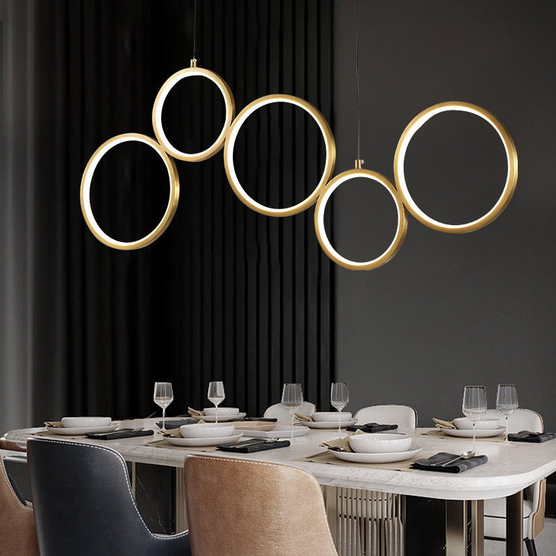 Circle Form Island Lichter moderner Metall 5-Licht-Inselbeleuchtung