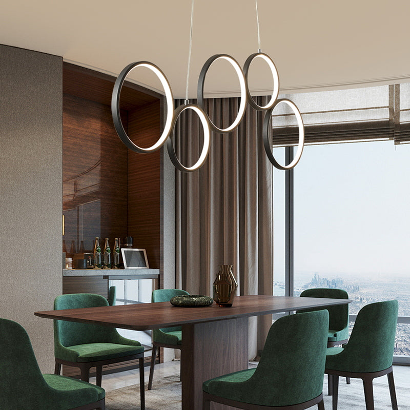 Circle Form Island Lichter moderner Metall 5-Licht-Inselbeleuchtung