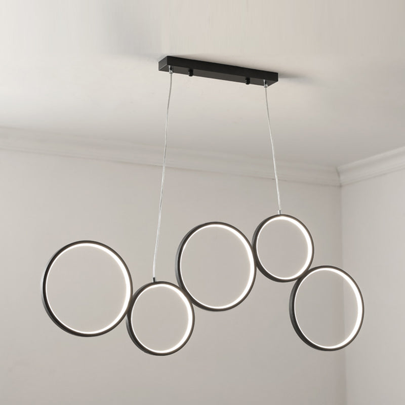 Circle Form Island Lichter moderner Metall 5-Licht-Inselbeleuchtung