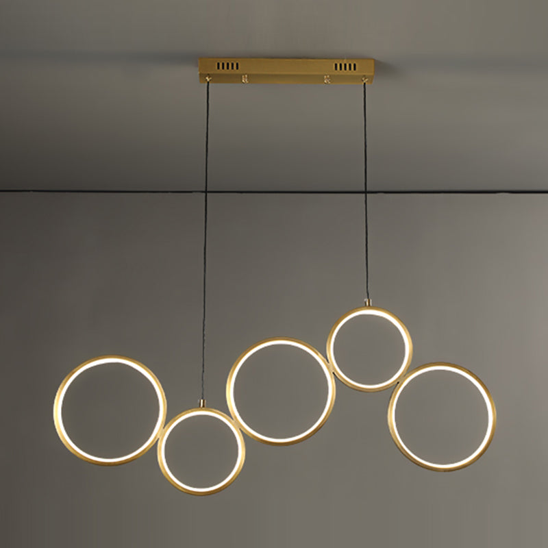 Circle Form Island Lichter moderner Metall 5-Licht-Inselbeleuchtung