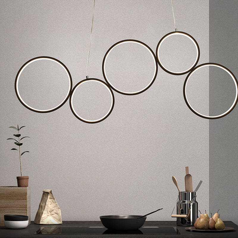 Circle Form Island Lichter moderner Metall 5-Licht-Inselbeleuchtung