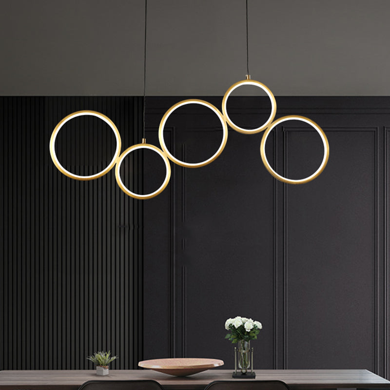 Circle Form Island Lichter moderner Metall 5-Licht-Inselbeleuchtung
