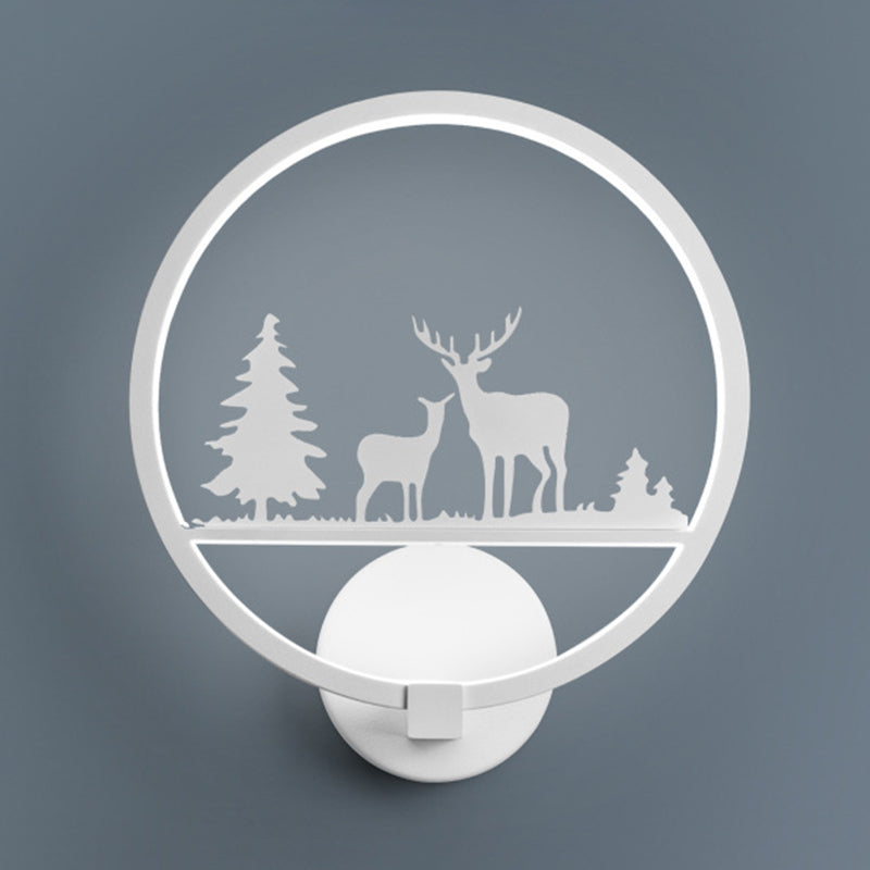 Nordic Style Metal Wall Light Round 10" Wide Wall Sconce for Living Room