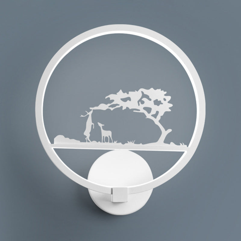 Nordic Style Metal Wall Light Round 10" Wide Wall Sconce for Living Room