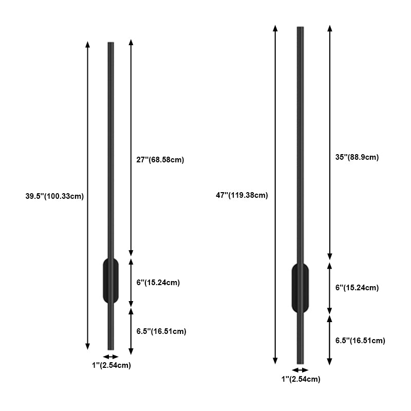 Moderner Aluminium Wandleuchte gerade schwarze Wandleuchten für Wohnzimmer