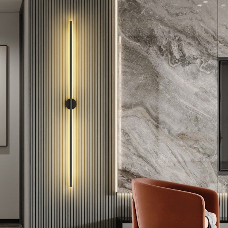 Moderner Aluminium Wandleuchte gerade schwarze Wandleuchten für Wohnzimmer