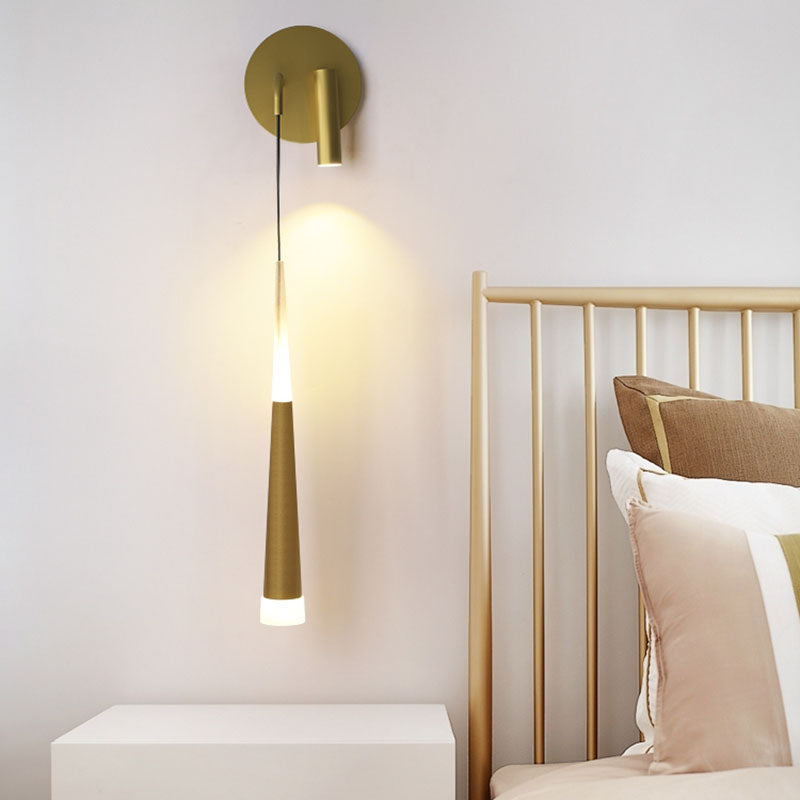 Modern Metal Wall Light Strip 2 Lights LED Reading Wall Sconce for Bedroom