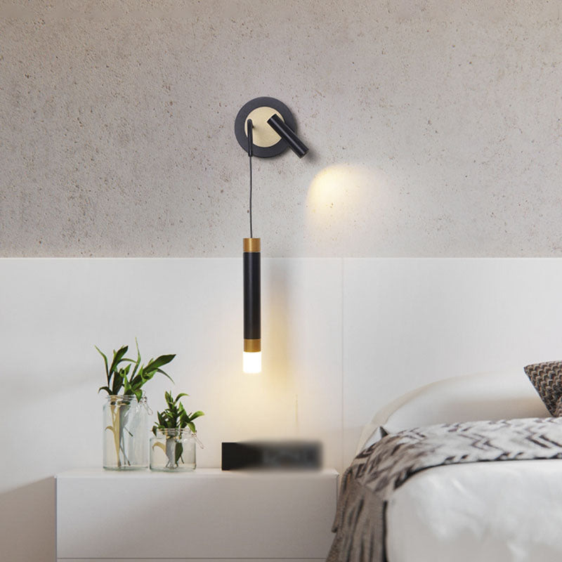 Modern Metal Wall Light Strip 2 Lights LED Reading Wall Sconce for Bedroom