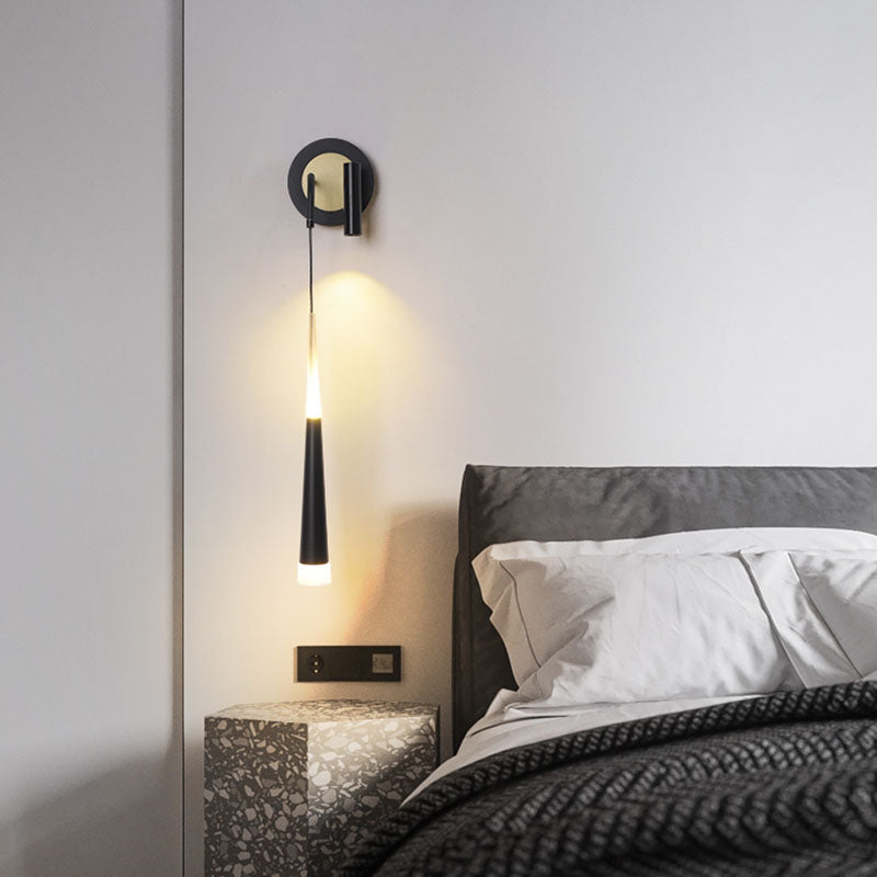 Modern Metal Wall Light Strip 2 Lights LED Reading Wall Sconce for Bedroom