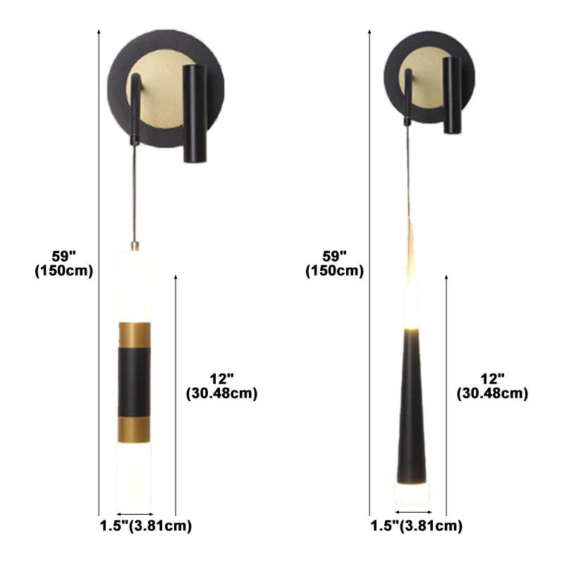 Modern Metal Wall Light Strip 2 Lights LED Reading Wall Sconce for Bedroom