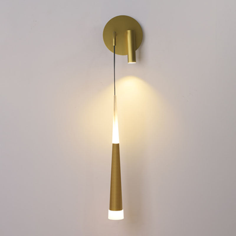 Modern Metal Wall Light Strip 2 Lights LED Reading Wall Sconce for Bedroom