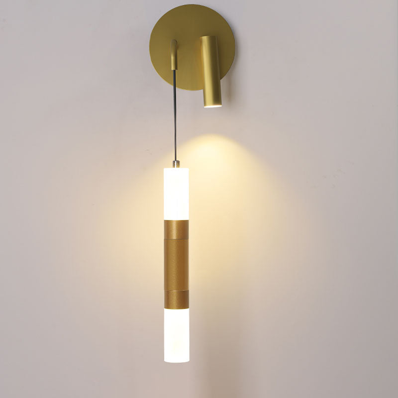 Modern Metal Wall Light Strip 2 Lights LED Reading Wall Sconce for Bedroom