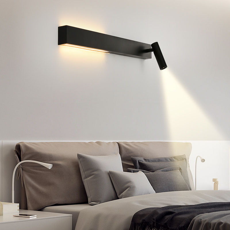 Moderne Metallwandleuchte gerade 3 Leuchten LED -Wandleuchten in Schwarz für Schlafzimmer