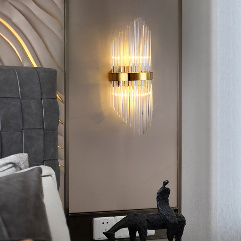 Postmodern Style Crystal Wall Light Geometric Shape Wall Sconce for Bedroom