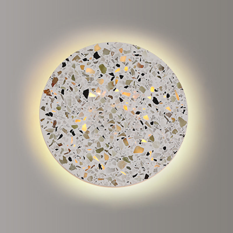 Nordic Style LED Wall Light Geometry Round Colorful Wall Lamp with Stone Shade for Bedroom