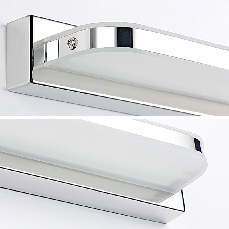 Light de vanité en acier inoxydable à 1 lumière Lumière miroir droit nordique pour la salle de bain