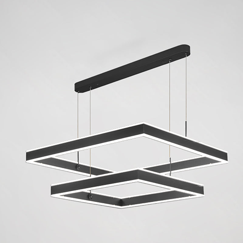 Leichter luxuriöser Schichtleuchter Aluminium -LED -Kronleuchter -Anhänger für Esszimmer