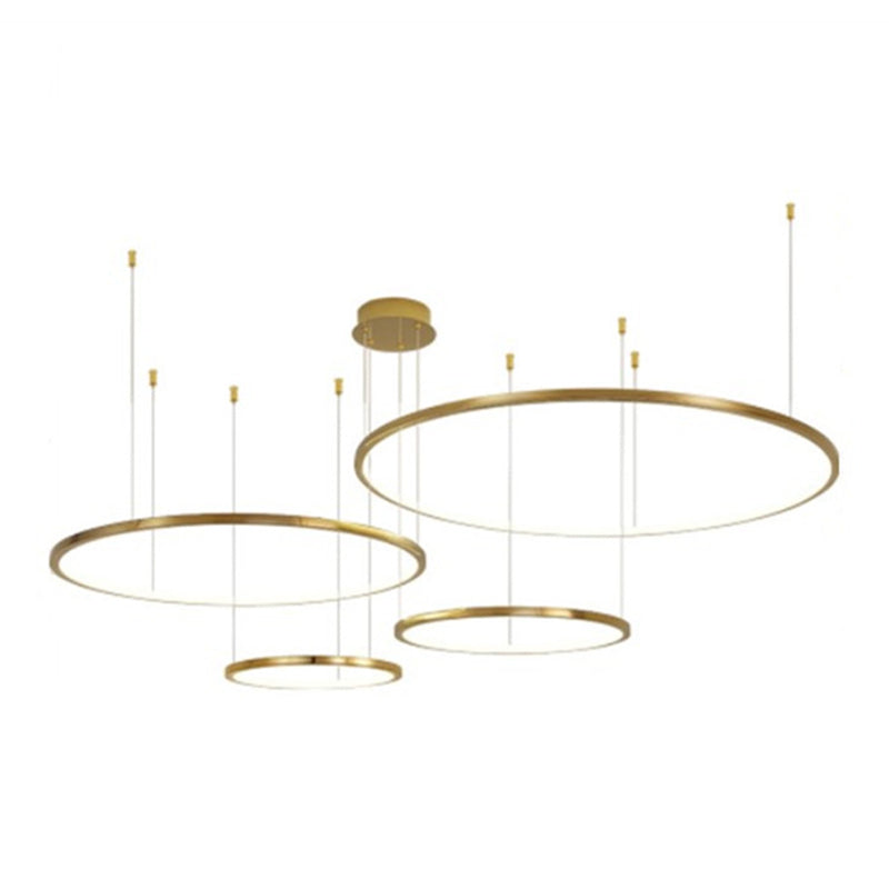 Edelstahl Golden Kronleuchter Lichtkreis Einfache Kronleuchterlampe