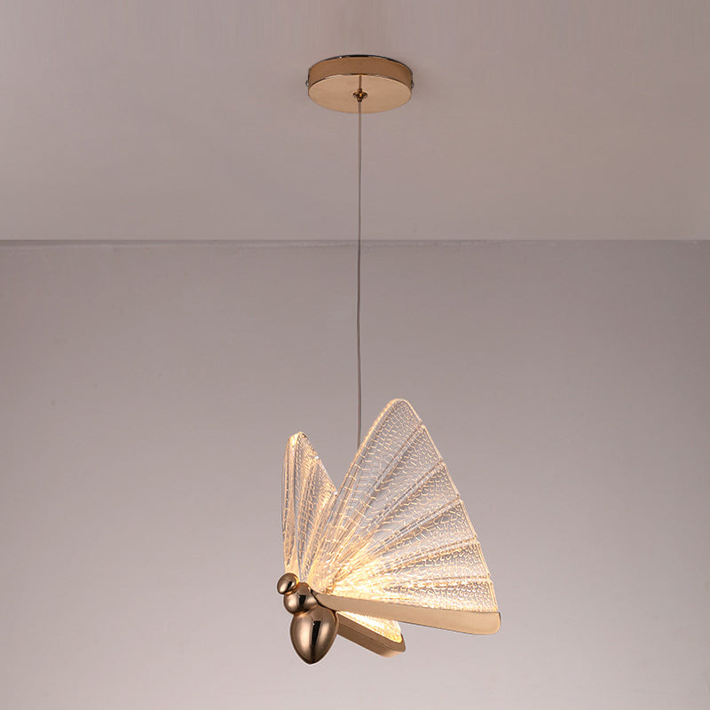 Metal Butterfly Shade Hanging Lights Modern Style 1 Head Hanging Mount Fixture for Bedroom