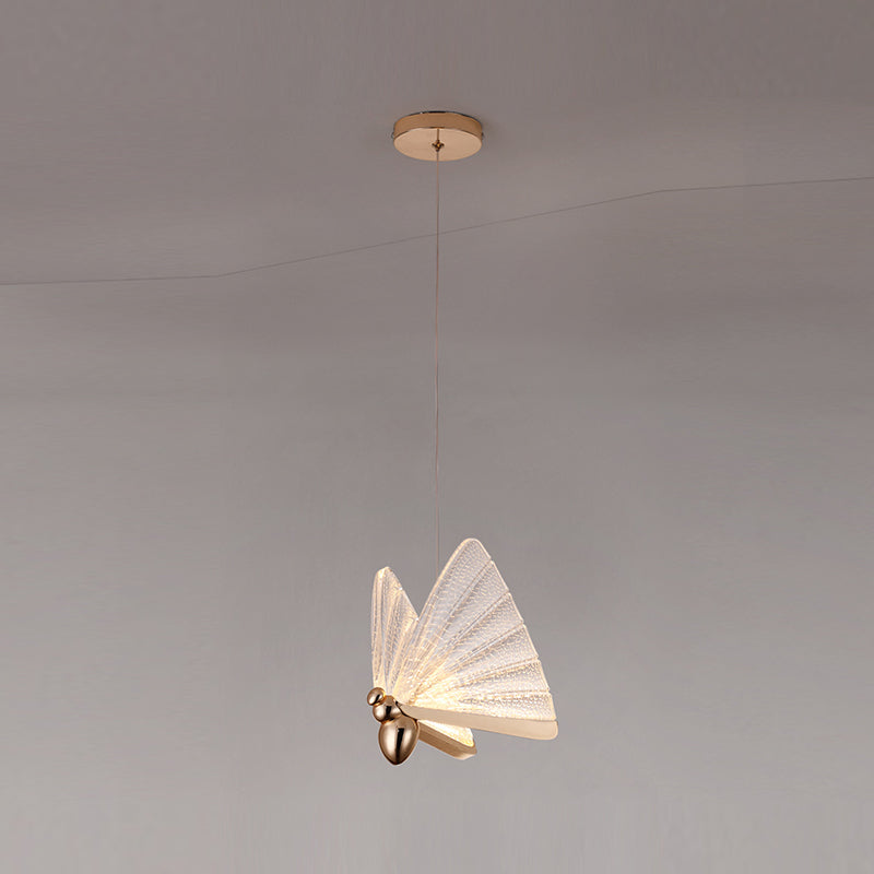 Metal Butterfly Shade Hanging Lights Modern Style 1 Head Hanging Mount Fixture for Bedroom