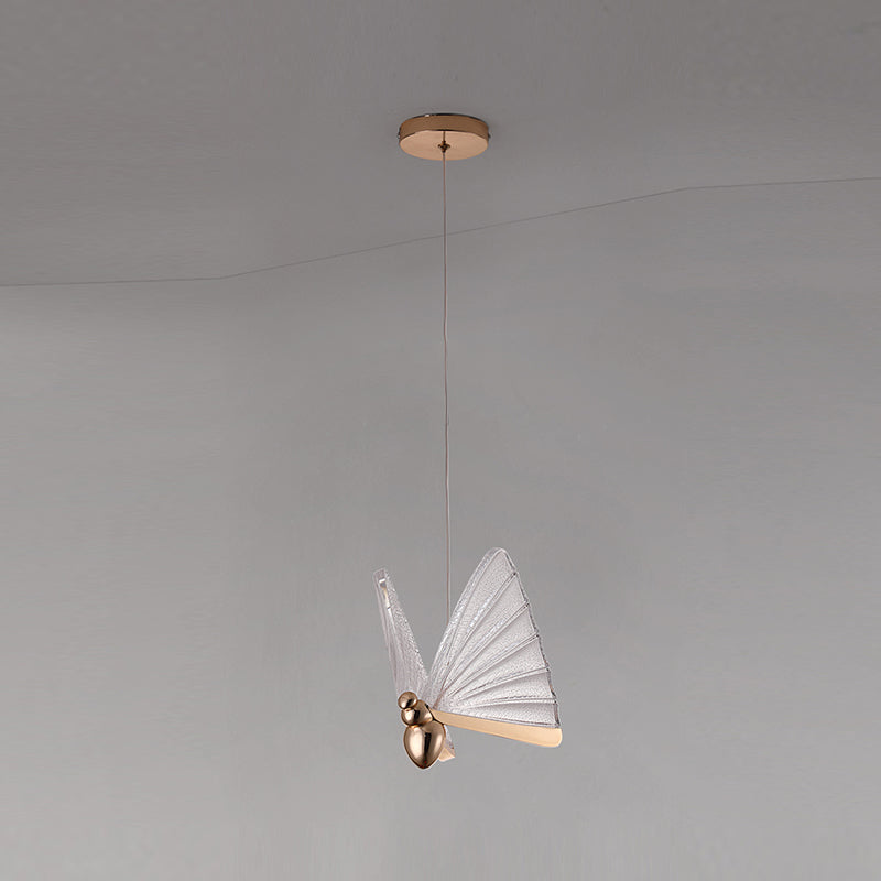Metal Butterfly Shade Hanging Lights Modern Style 1 Head Hanging Mount Fixture for Bedroom