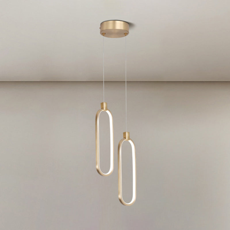 Modern Style Hanging Light Fixture Strip Shape Pendant Light with Silica Gel Shade