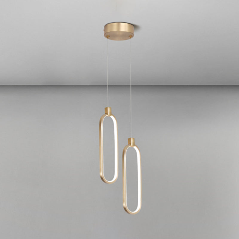 Modern Style Hanging Light Fixture Strip Shape Pendant Light with Silica Gel Shade