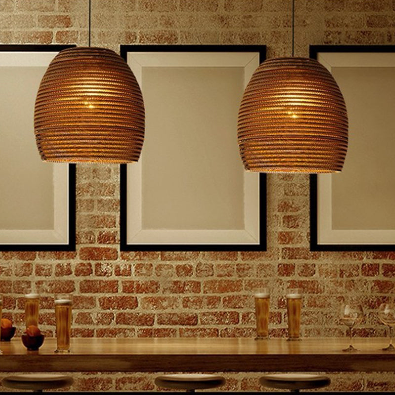 Southeast Asian Style Ceiling Light Honeycomb Cardboard Geometry Pendant Lamp for Bedroom