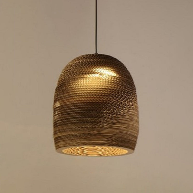 Southeast Asian Style Ceiling Light Honeycomb Cardboard Geometry Pendant Lamp for Bedroom