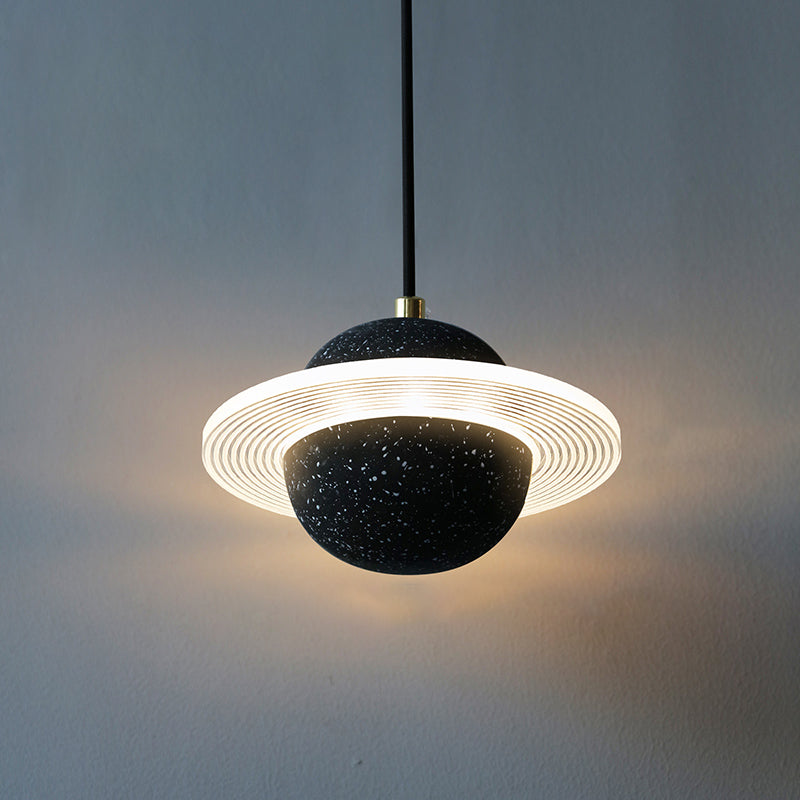 Stone Hanging Light Fixture Modern Style Pendant Lamp with Acrylic Shade for Bedroom