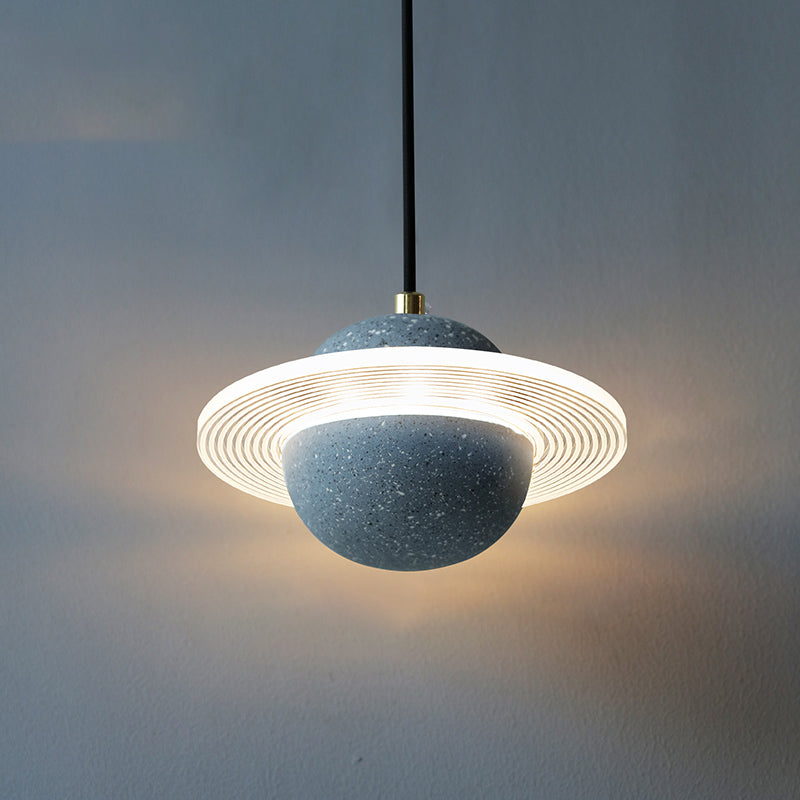Stone Hanging Light Fixture Modern Style Pendant Lamp with Acrylic Shade for Bedroom