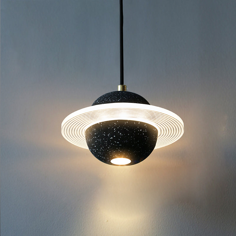 Stone Hanging Light Fixture Modern Style Pendant Lamp with Acrylic Shade for Bedroom