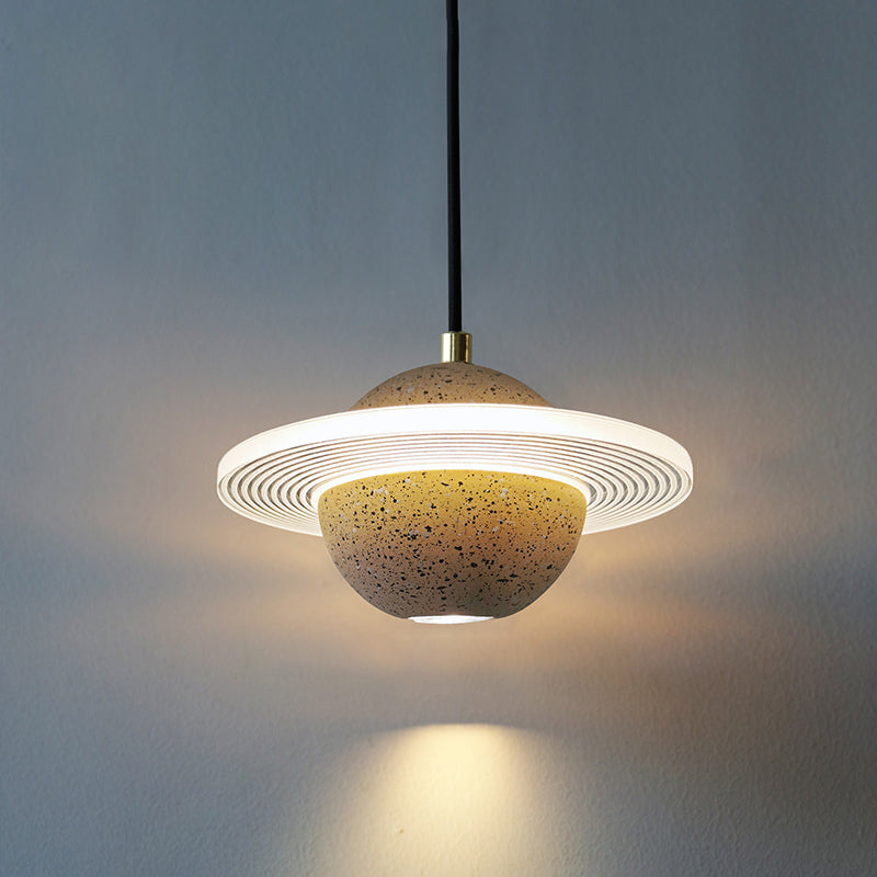 Stone Hanging Light Fixture Modern Style Pendant Lamp with Acrylic Shade for Bedroom