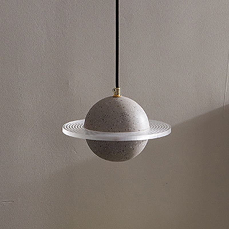 Stone Hanging Light Fixture Modern Style Pendant Lamp with Acrylic Shade for Bedroom