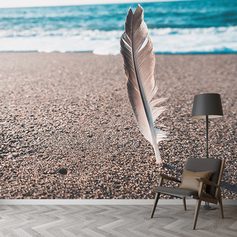 Photography Environment Friendly Mural Wallpaper Soft Feathers Bedroom Wall Mural