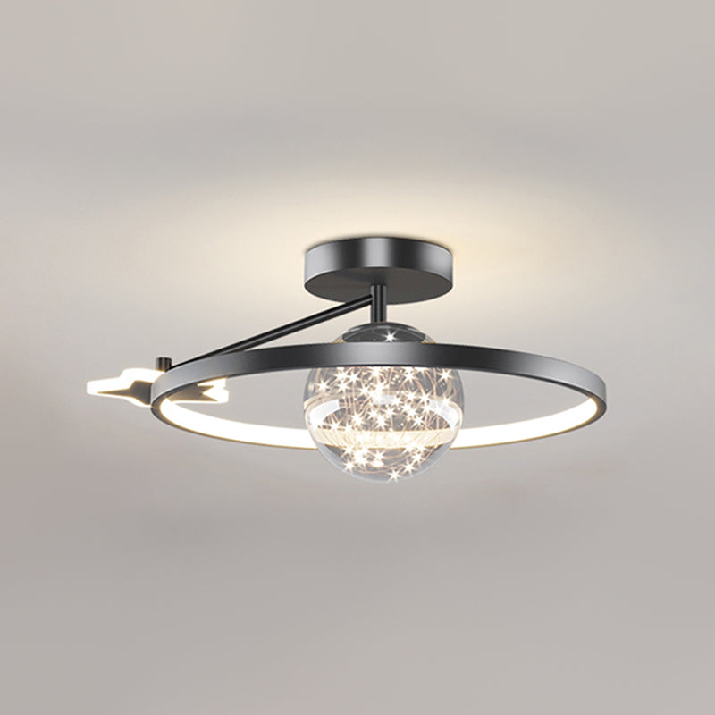 Sphère moderne luminaire luminaire métal 3 lumière luxueuse à plafond