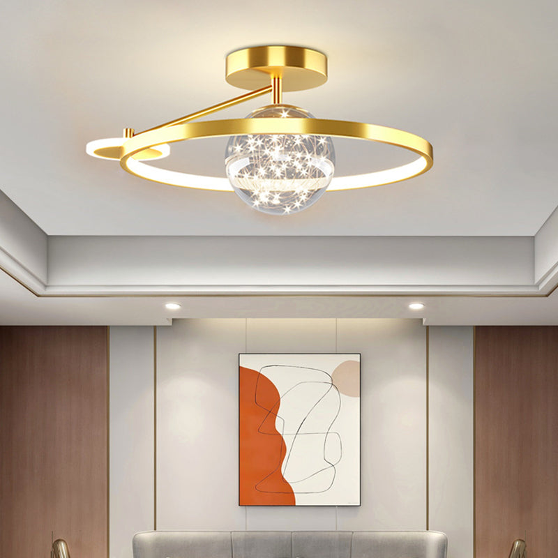 Lámpara moderna de la esfera de la esfera metal 3 luz de techo de montaje de altura de luz