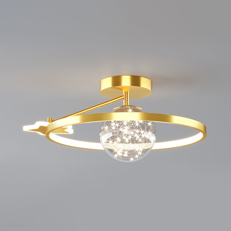 Sphère moderne luminaire luminaire métal 3 lumière luxueuse à plafond