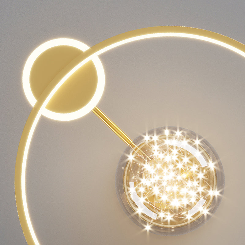 Lámpara moderna de la esfera de la esfera metal 3 luz de techo de montaje de altura de luz