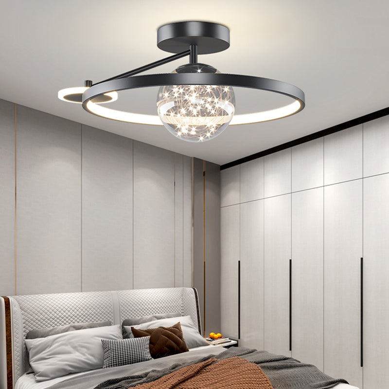 Lámpara moderna de la esfera de la esfera metal 3 luz de techo de montaje de altura de luz