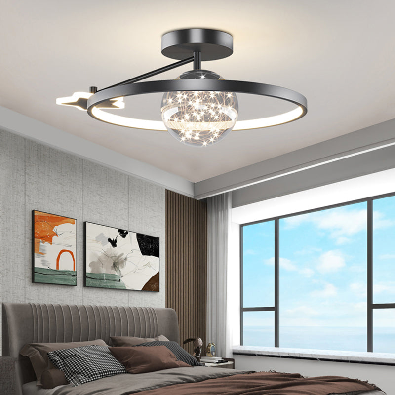 Lámpara moderna de la esfera de la esfera metal 3 luz de techo de montaje de altura de luz