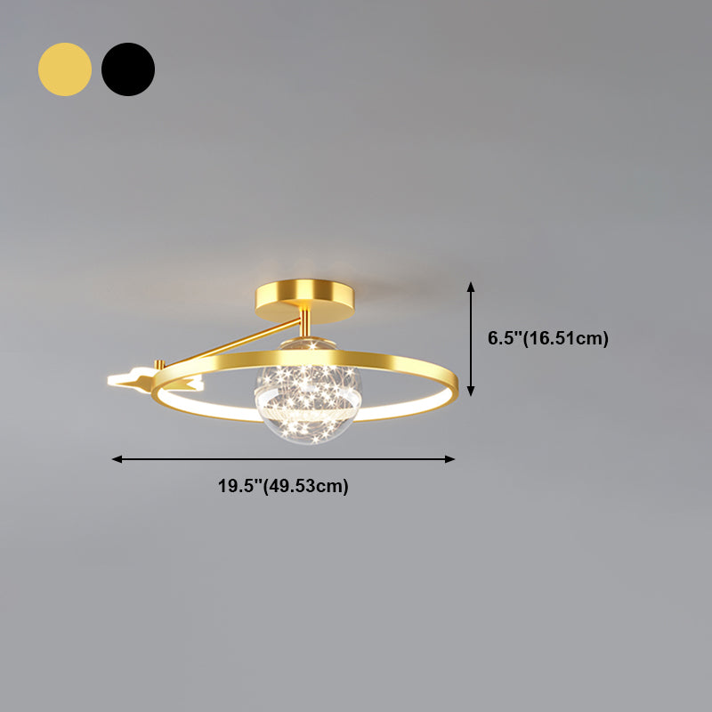 Lámpara moderna de la esfera de la esfera metal 3 luz de techo de montaje de altura de luz