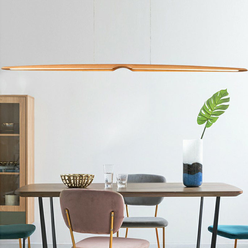 Lineare Anhänger Beleuchtungskörper Holz 2 Leichte zeitgenössische Küchenpendelleuchte