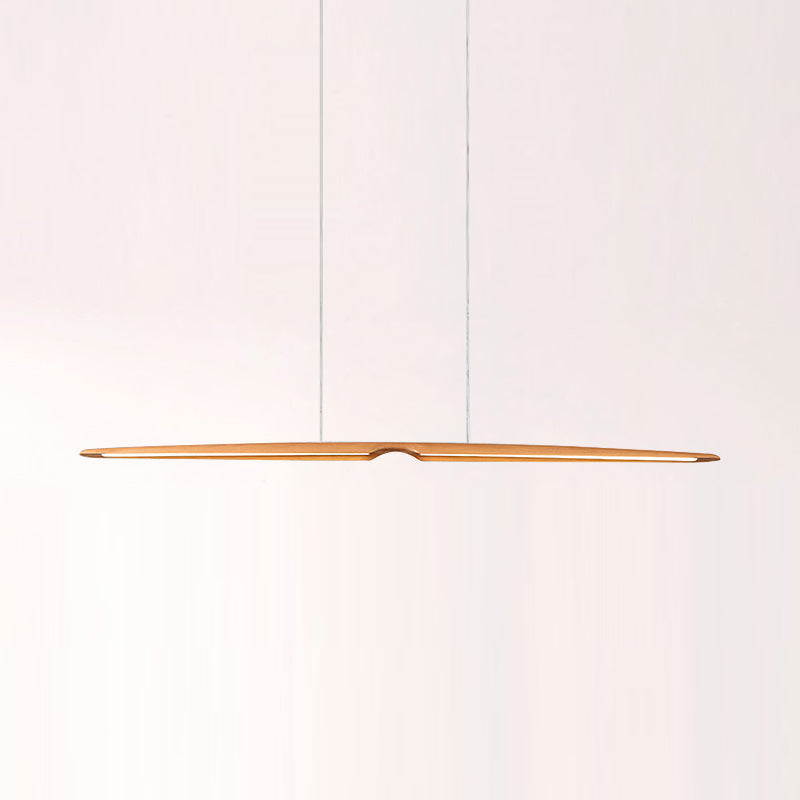 Lineare Anhänger Beleuchtungskörper Holz 2 Leichte zeitgenössische Küchenpendelleuchte